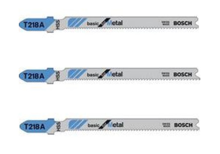 Пилки для лобзика Bosch по металлу (67 мм; 3 шт.) T218A 2.608.631.672 пилки по дереву для лобзика bosch