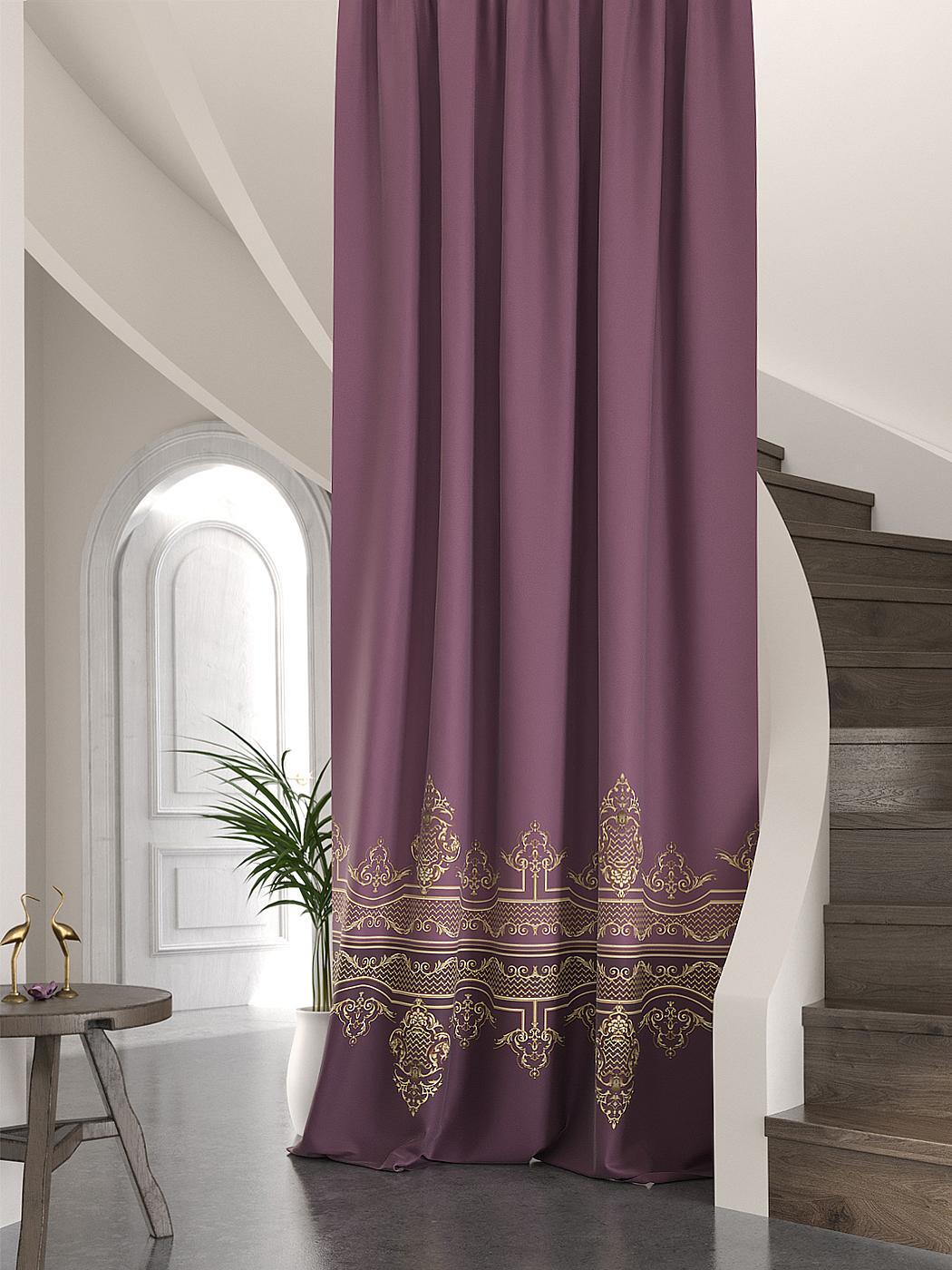 

Портьера Габардин AT HOME / шторы в комнату 150х260 см / Лирфиос (баклажан), 753043