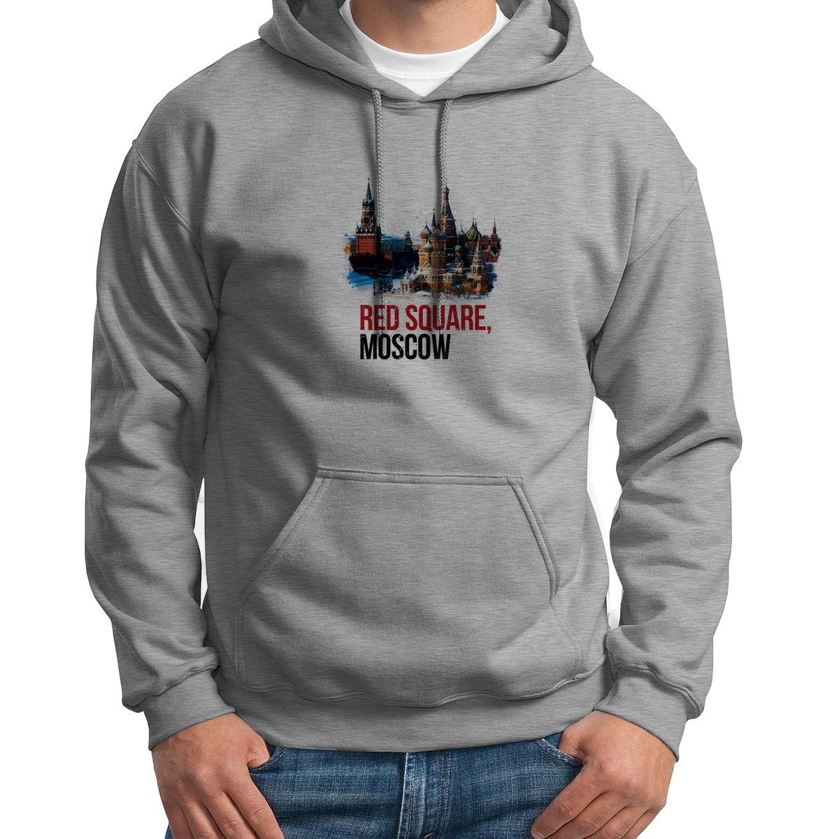 

Худи унисекс CoolPodarok Москва серое 44 RU, Серый, 4S043377