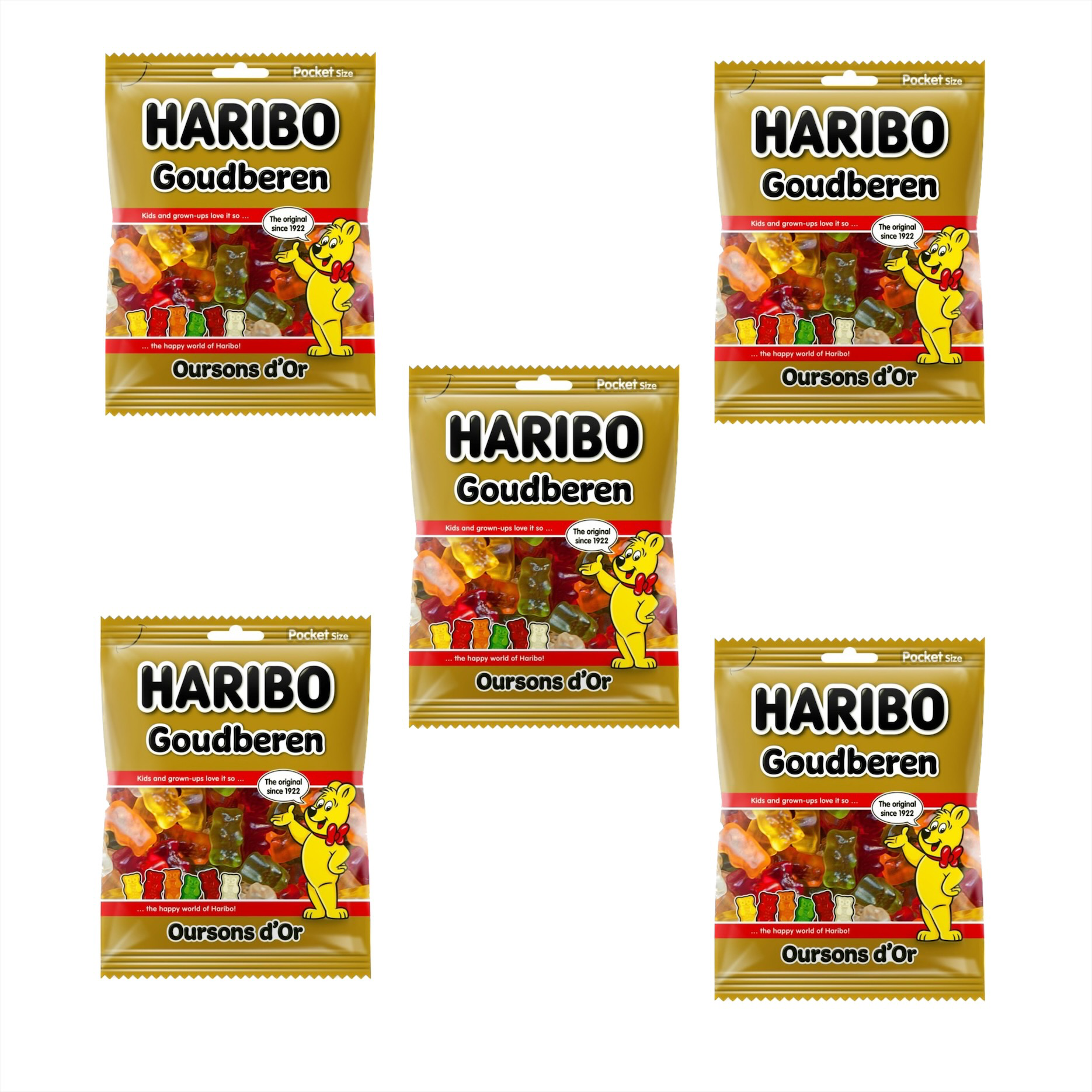 

Мармелад жевательный Haribo Золотые мишки oursons d'or 5 шт по 75 г