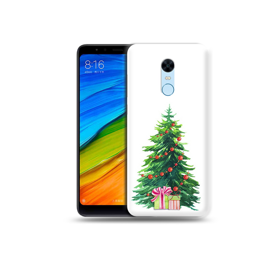 

Чехол MyPads Tocco для Xiaomi Redmi 5 Plus Елка новогодняя с подарками акварель, Прозрачный, Tocco