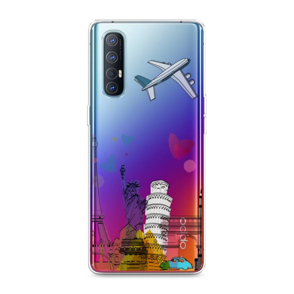 

Чехол Awog на Oppo Reno 3 Pro "Самолет путешествий", Разноцветный, 252550-10