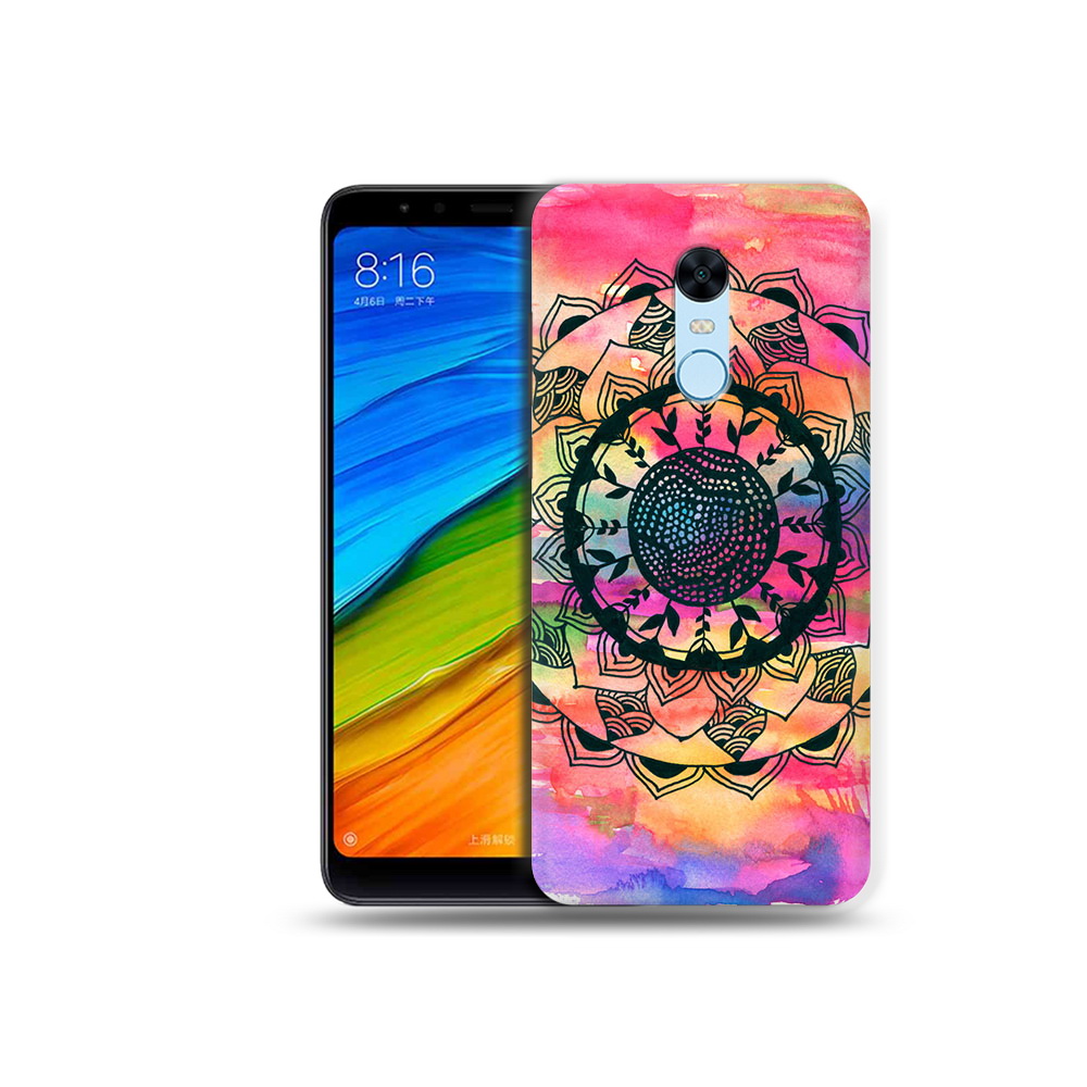 

Чехол MyPads Tocco для Xiaomi Redmi 5 Plus яркая абстракция круглый цветок, Прозрачный, Tocco