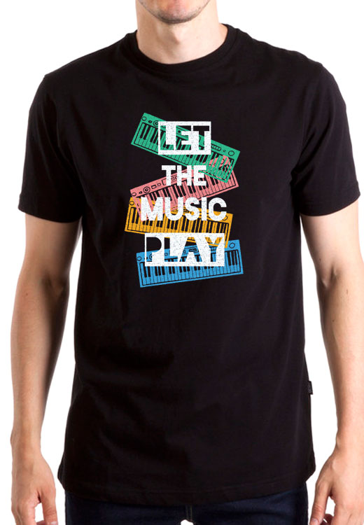 

Футболка унисекс NoBrand Let Music Play черная XXXL, Черный, Let Music Play