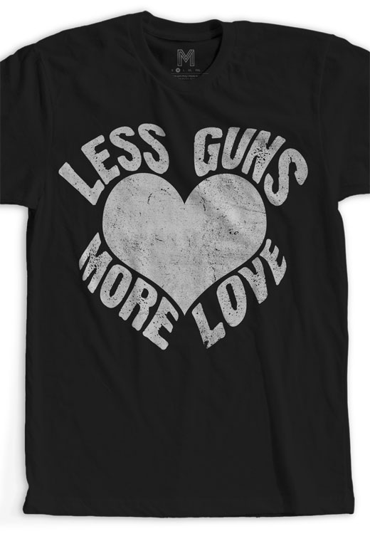 

Футболка унисекс NoBrand Less Guns More Love черная XXL, Черный, Less Guns More Love