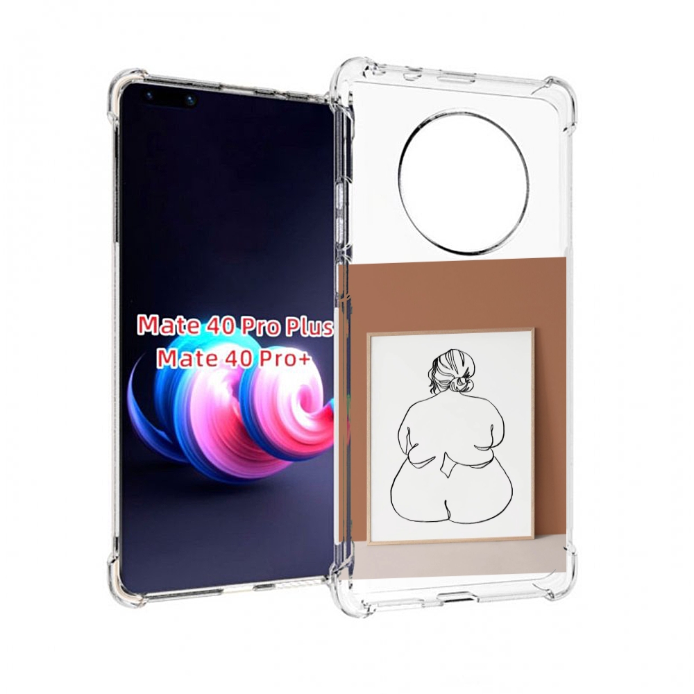 

Чехол MyPads Body Positive Female Figure Line Art женский для Huawei Mate 40 Pro+ Plus, Прозрачный, Tocco