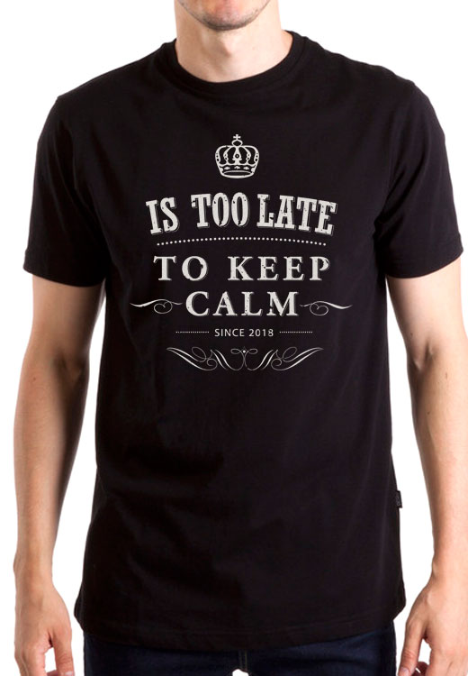 

Футболка унисекс NoBrand Late Keep Calm черная XXXL, Черный, Late Keep Calm