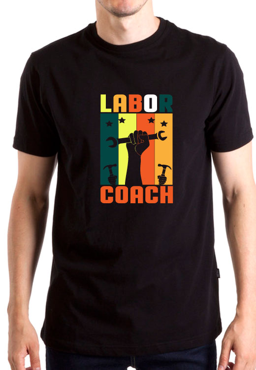 

Футболка унисекс NoBrand Labor Coach черная XXL, Черный, Labor Coach