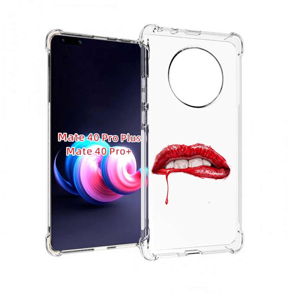 

Чехол MyPads яркие красные губы для Huawei Mate 40 Pro+ Plus, Прозрачный, Tocco