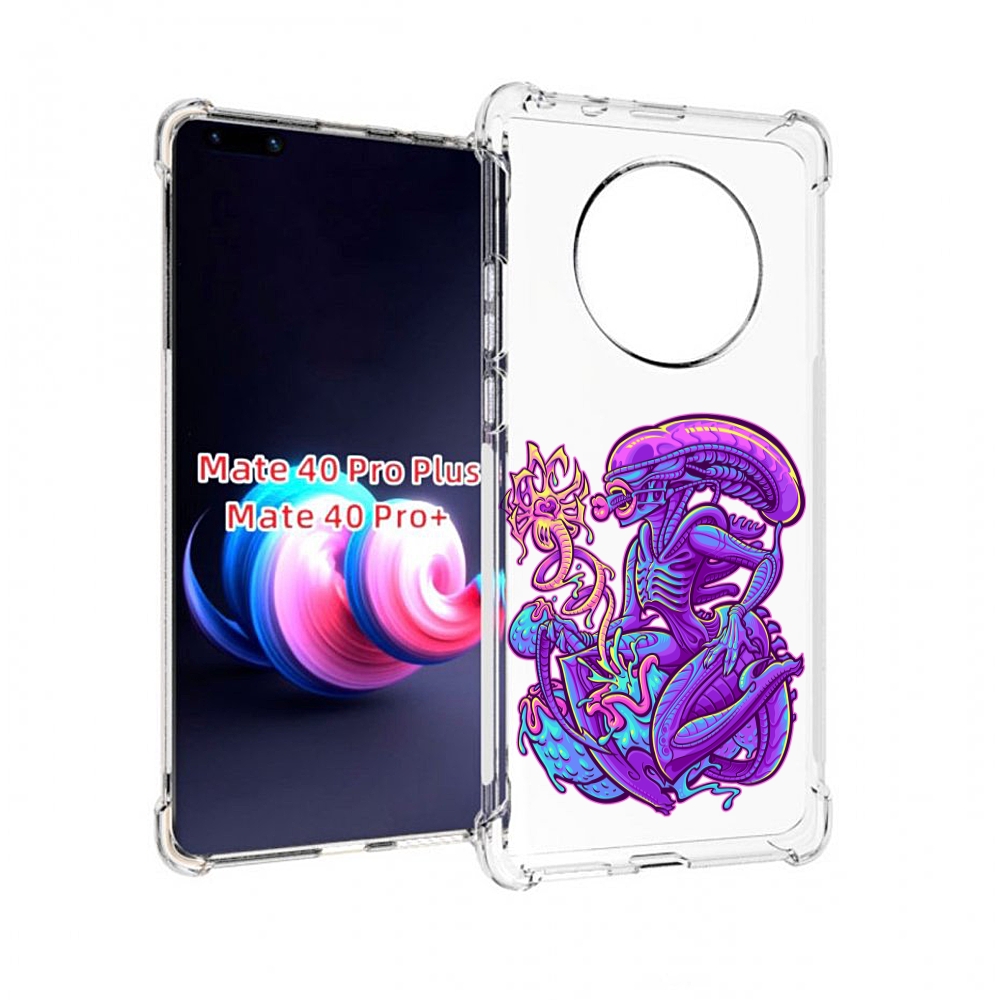 

Чехол MyPads чужой фиолетовый цвет для Huawei Mate 40 Pro+ Plus, Прозрачный, Tocco