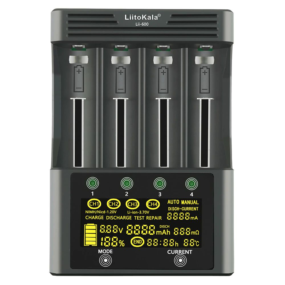 Зарядное устройство для аккумуляторов LiitoKala/Lii-600 ранцевый адаптер для аккумуляторов pdc01 с адаптером на 36 в makita