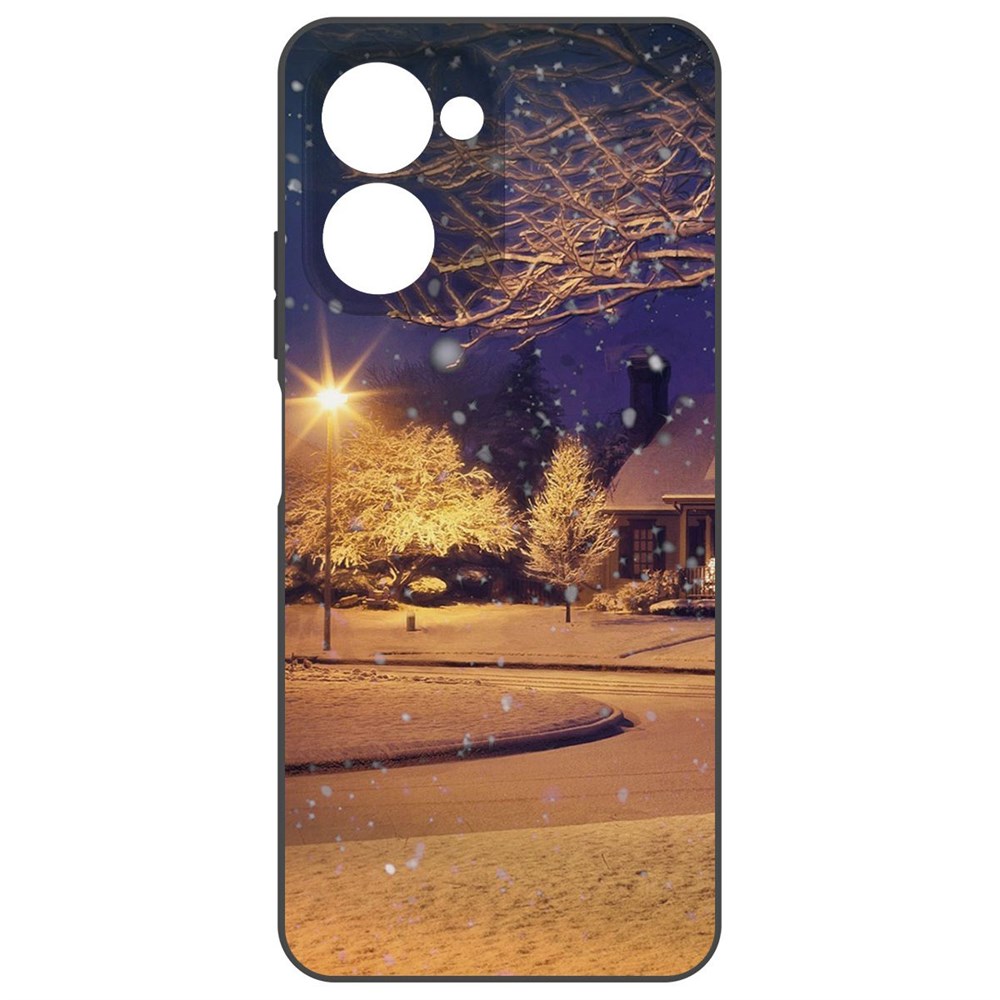 

Чехол-накладка Krutoff Soft Case Зимняя сказка для Realme C33 2023 черный