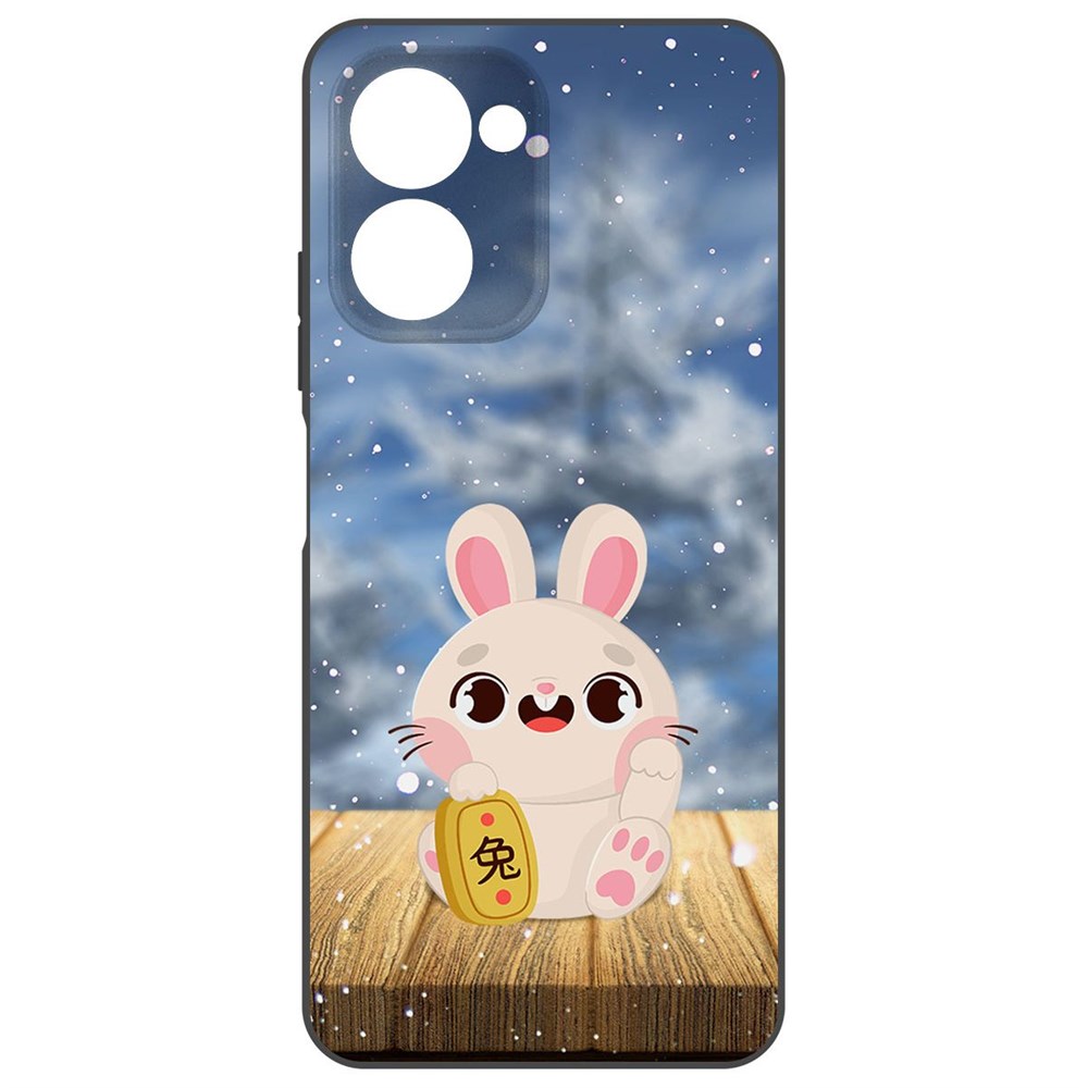 

Чехол-накладка Krutoff Soft Case Год кролика для Realme C33 2023 черный