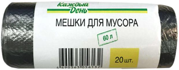 

Мешки для мусора «Каждый день» 60 л, 20 шт, Черный