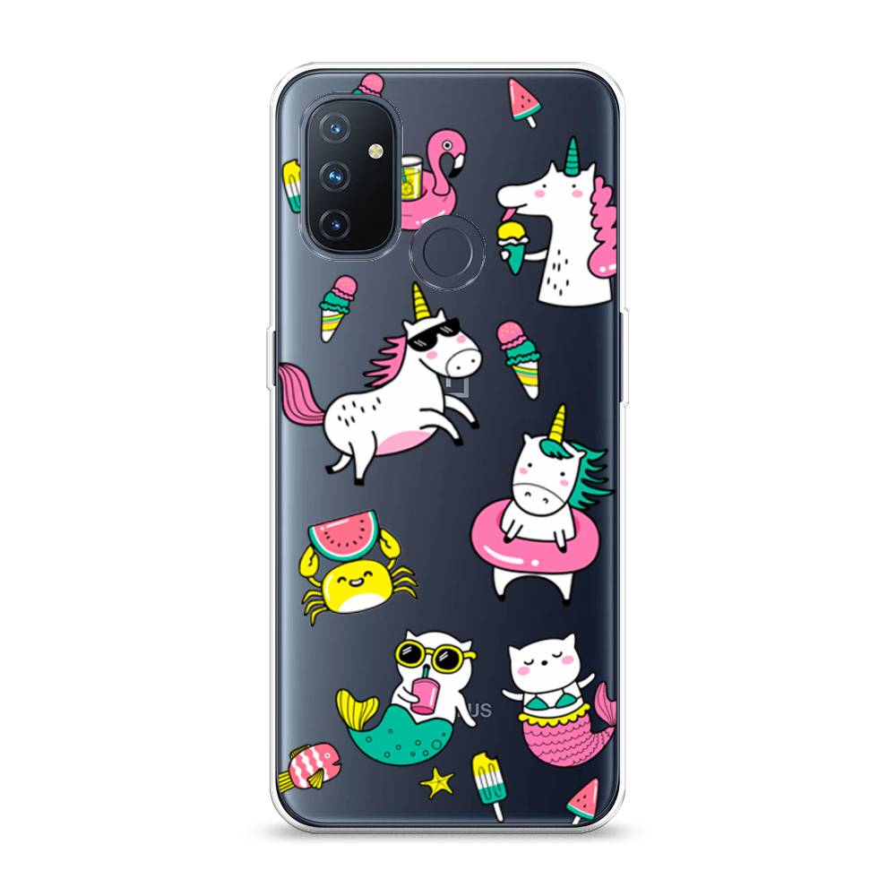 

Чехол Awog на OnePlus Nord N100 / ВанПлас Nord N100 "На отдыхе", Белый;голубой;розовый, 152450-2