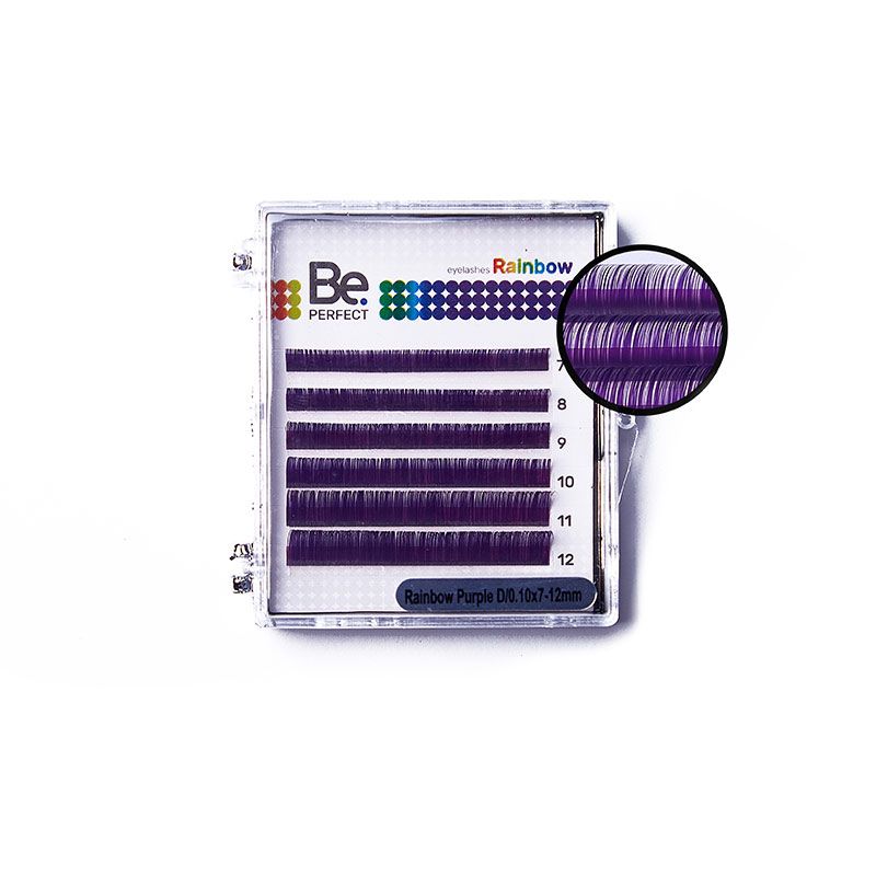 

Ресницы Be Perfect цветные Rainbow Purple мини 6 линий D 0,07 7-12 мм, Фиолетовый