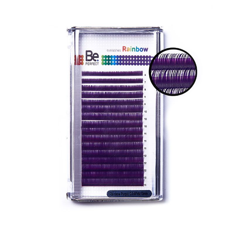 

Ресницы Be Perfect цветные Rainbow Purple 16 линий C+ 0,10 6-13 мм, Фиолетовый