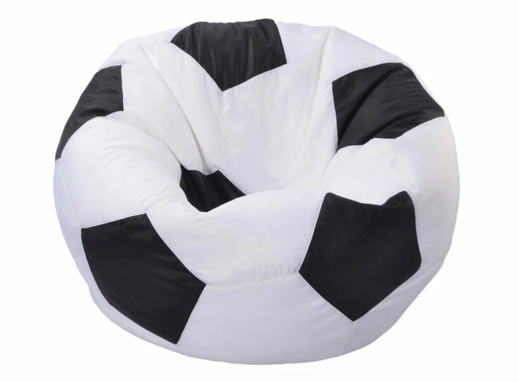фото Кресло-мешок мебельторг мяч белый/черный