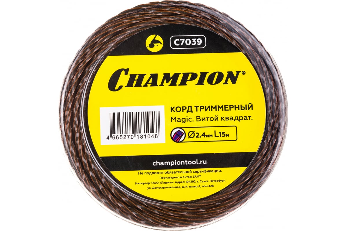 

Корд тримм. Champion Magic 2.4мм*15 м (витой квадрат)
