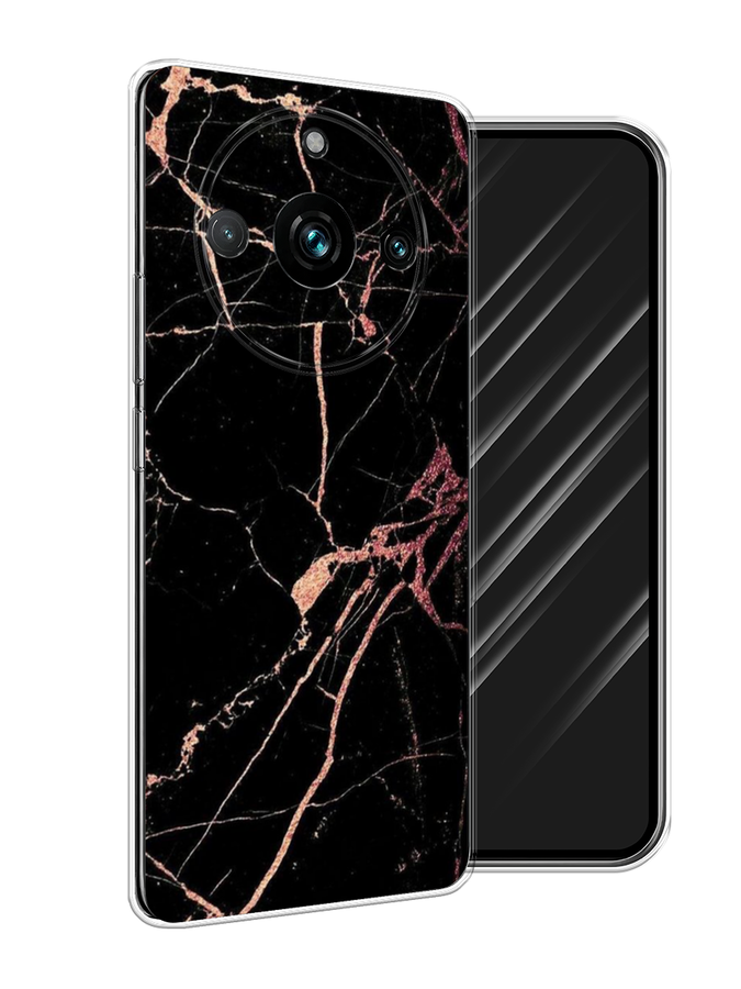 

Чехол Awog на Realme 11 Pro+ "Мрамор розовое золото", Черный;розовый