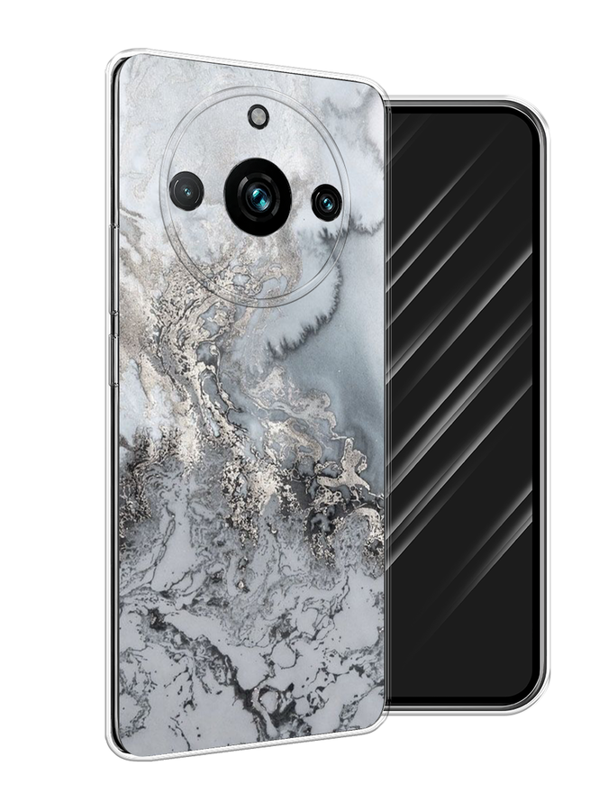 

Чехол Awog на Realme 11 Pro+ "Морозная лавина серая", Серый;серебристый
