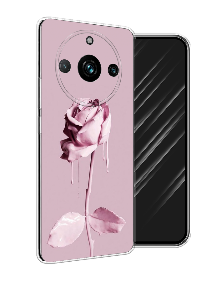 

Чехол Awog на Realme 11 Pro+ "Роза в краске", Белый;розовый