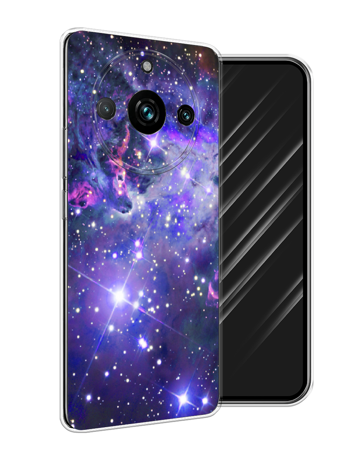 

Чехол Awog на Realme 11 Pro+ "Яркая галактика", Фиолетовый