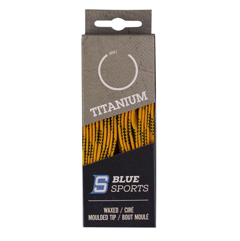 Шнурки для коньков Blue Sports Titanium Waxed арт.902062-YL-304, полиэс, 304 см, желтый WA