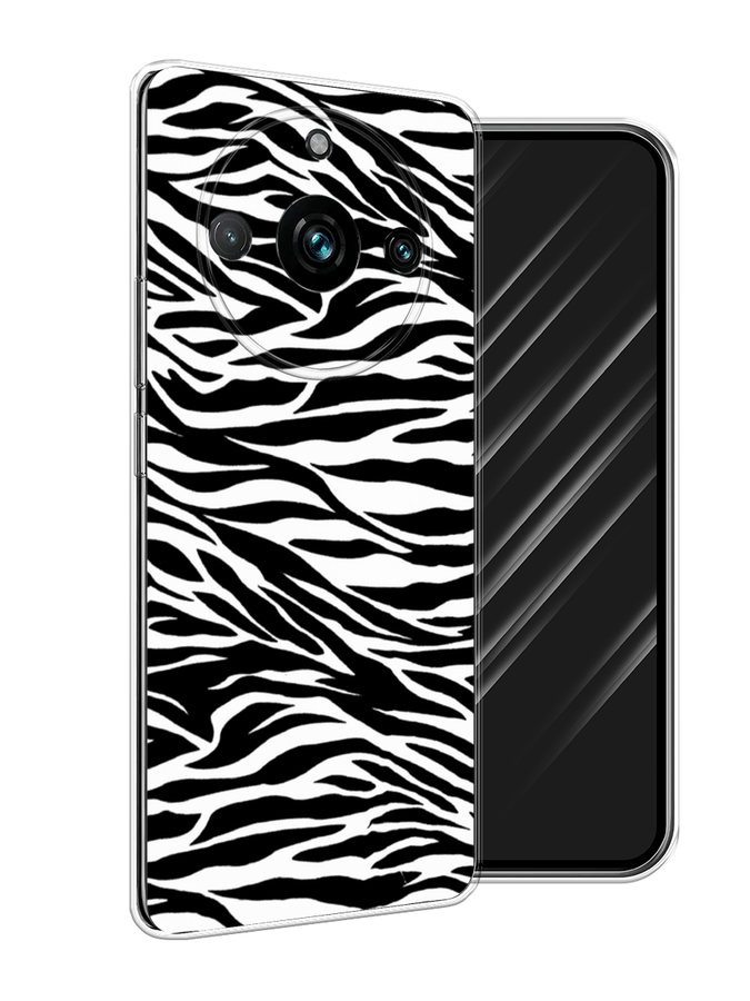 

Чехол Awog на Realme 11 Pro+ "Принт зебра", Белый;серый;черный