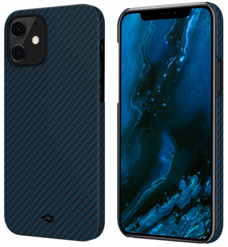 фото Чехол pitaka magez case (ki1208) для iphone 12 mini (black/blue)