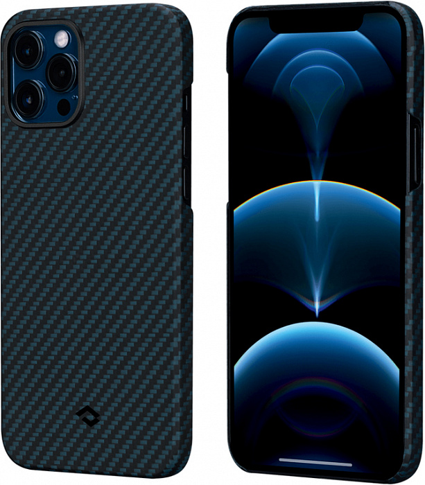 фото Чехол pitaka magez (ki1208pm) для iphone 12 pro max (black/blue)