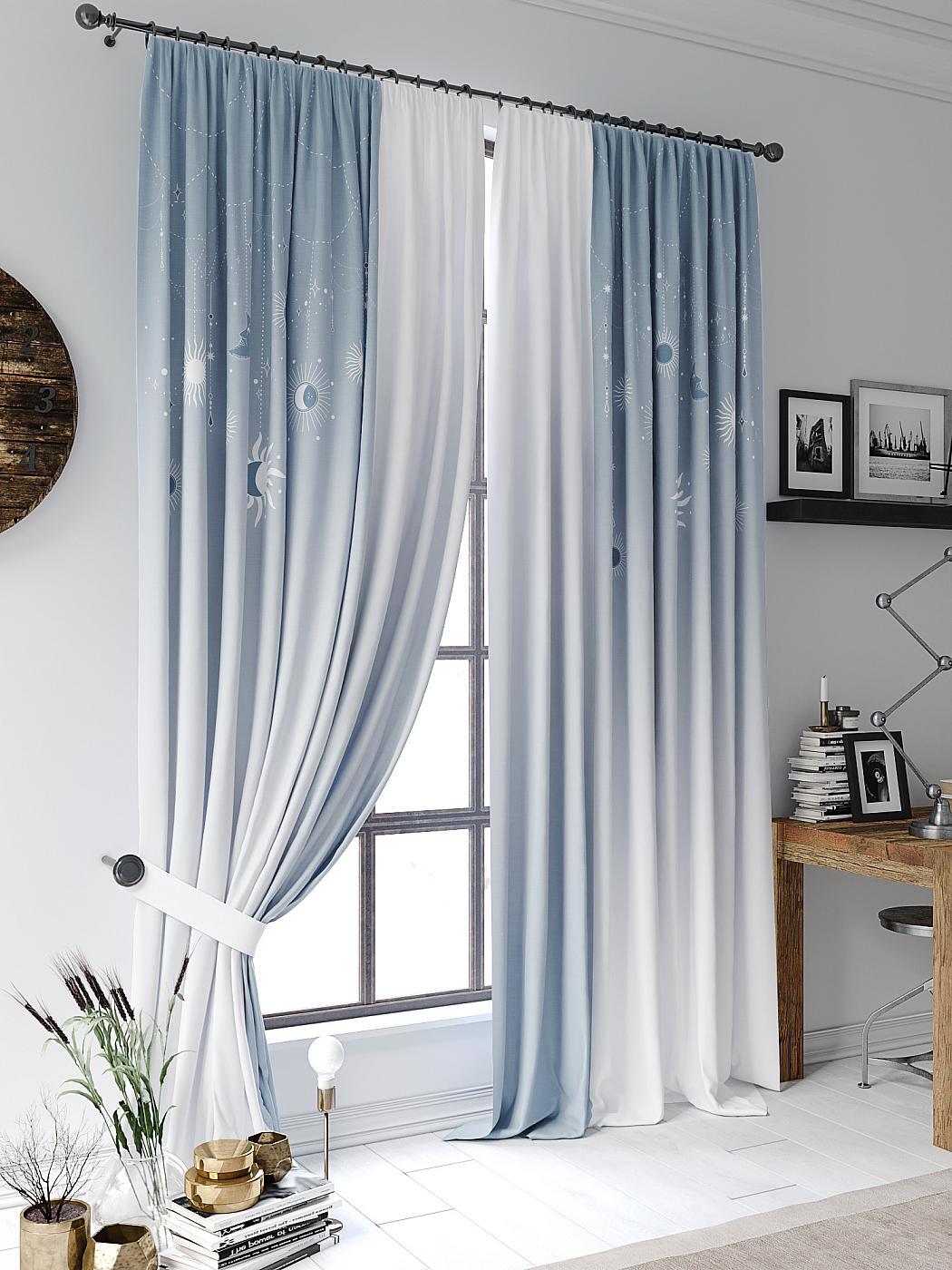 

Комплекты штор AT HOME Старисет (синий) высота 270 см, ширина 220 см, Белый, 954115