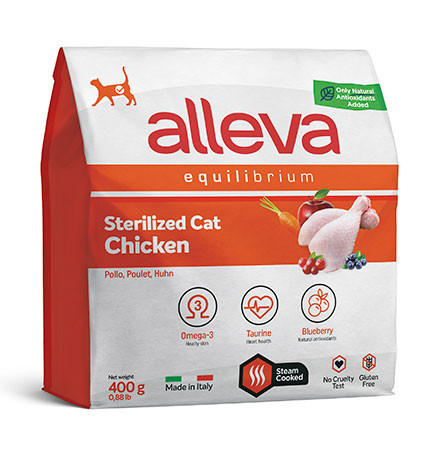 

Сухой корм для кошек Alleva Equilibrium Sterilized, курица, 0,4кг, Equilibrium Sterilized