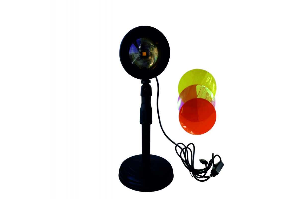 фото Настольная светодиодная лампа-проектор радуга, со сменными светофильтрами mobicent