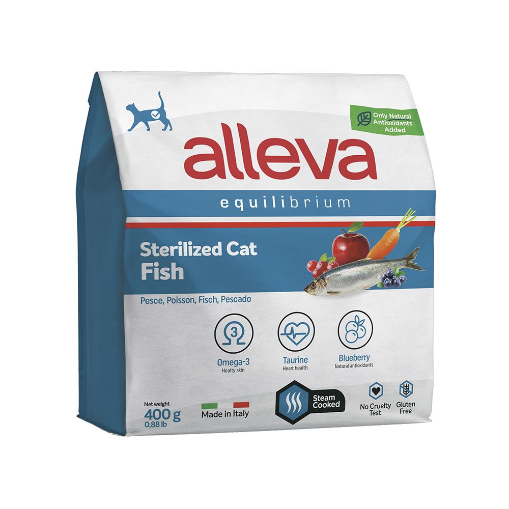 фото Сухой корм для кошек alleva equilibrium sterilized, рыба, 0.4кг