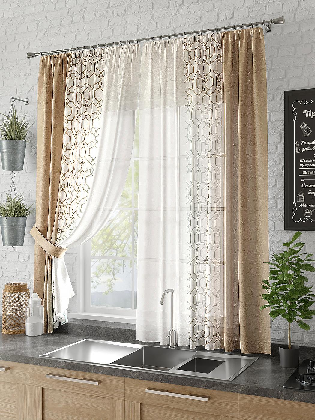 

Комплекты штор AT HOME Юинг (бежевый) высота 180 см, ширина 150 см, Бежевый, 930381