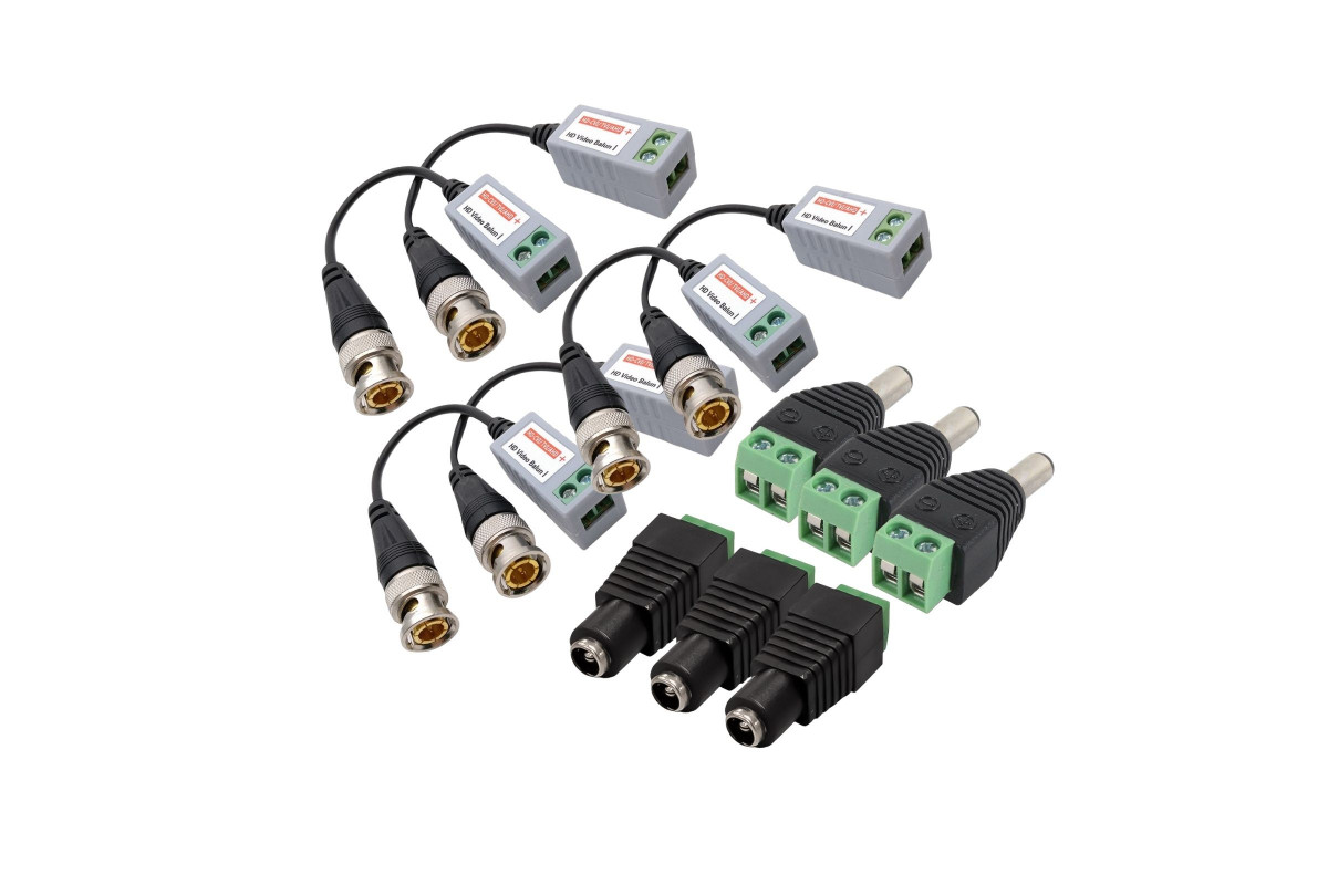 Комплект VTT HD UTP BALUN приемо-передатчики по витой паре AHD/CVI/TVI 6 шт. набор инструментов для обжима витой пары и коаксиального кабеля lanmaster