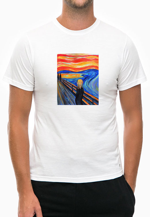 

Футболка унисекс NoBrand Krik Edvard Munk белая M, Белый, Krik Edvard Munk White
