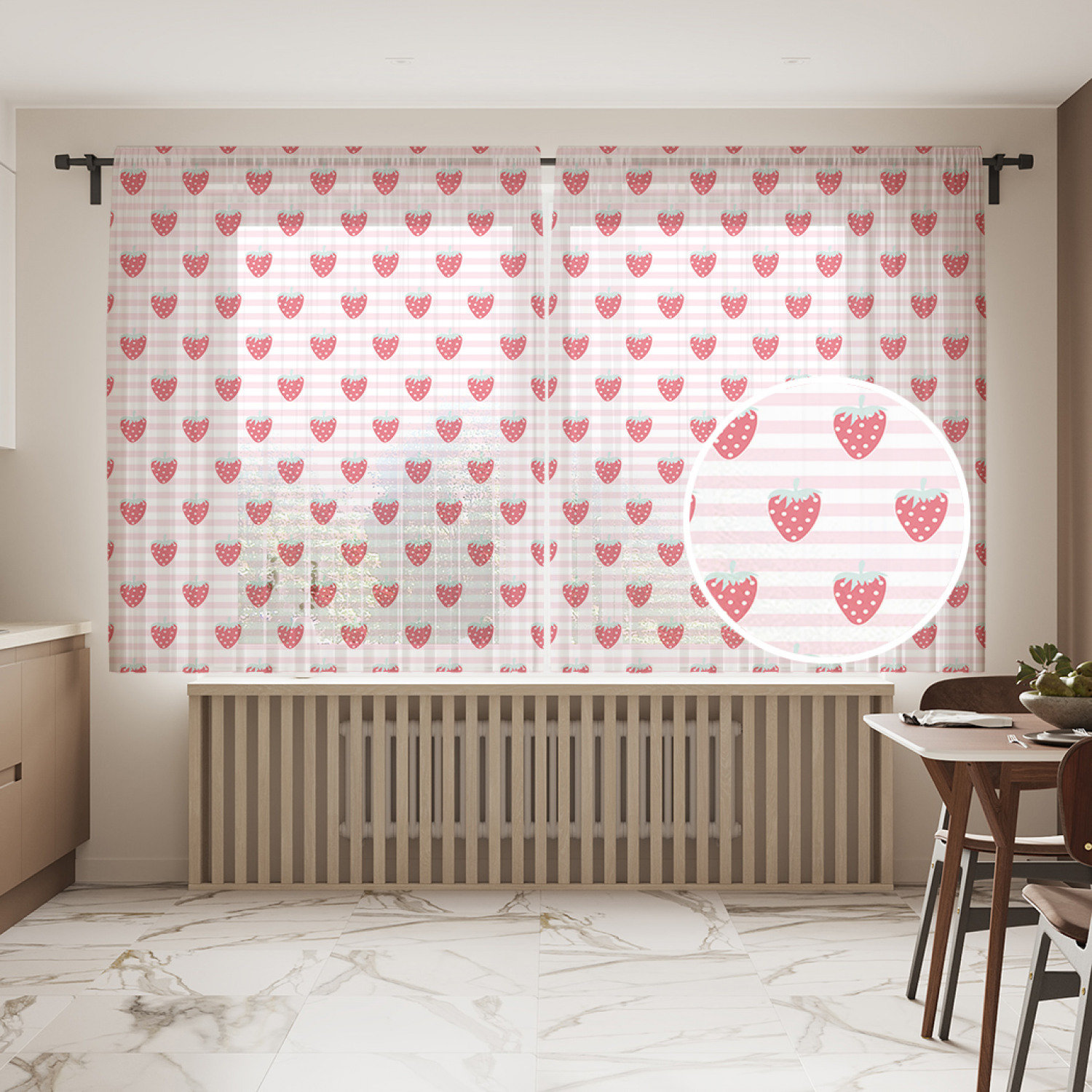 

Шторы и тюль tul_80582_145x180 Клубника на полосках JoyArty, Клубника на полосках