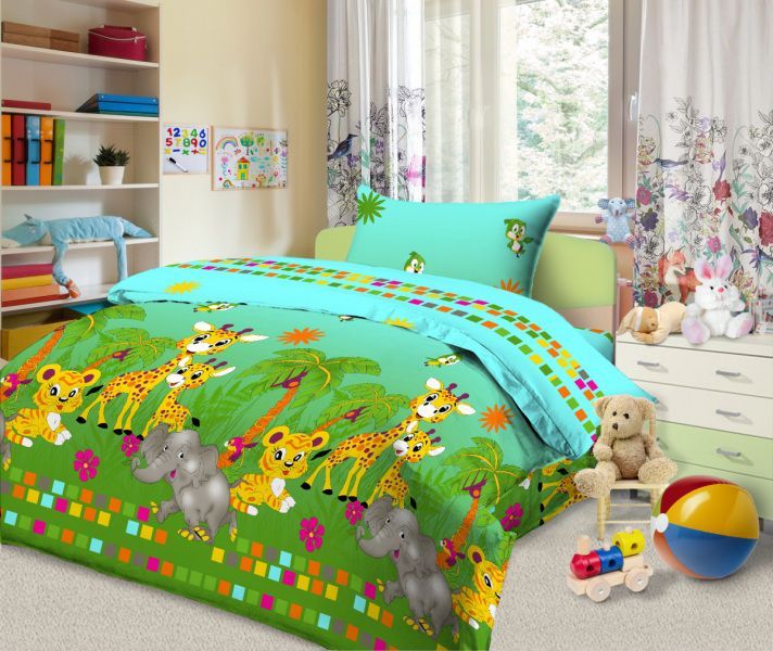 

Простыня Maktex детская из бязи на резинке 60x120x15 БД-19 Зверята, Простыни из бязи на резинке