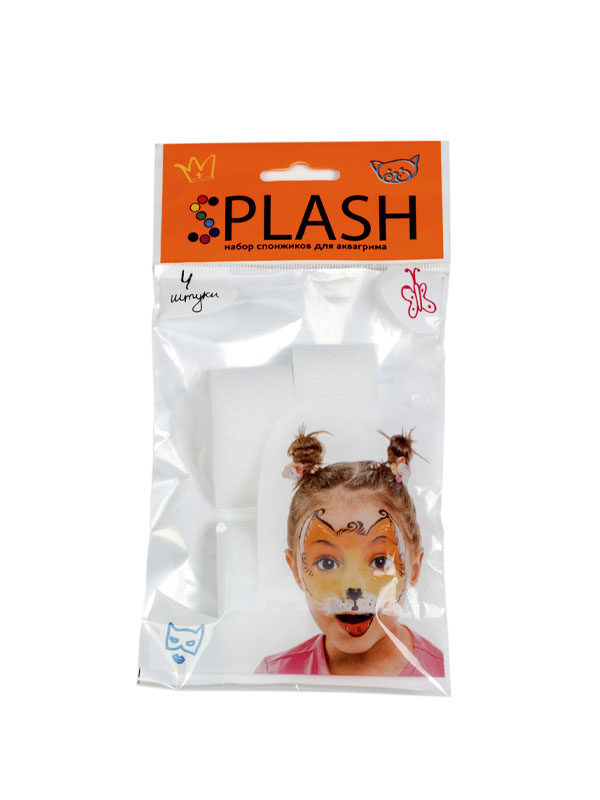 

Набор спонжей для аквагрима "Splash", 4 шт./уп. (Цв: White), Белый, FTK-060201