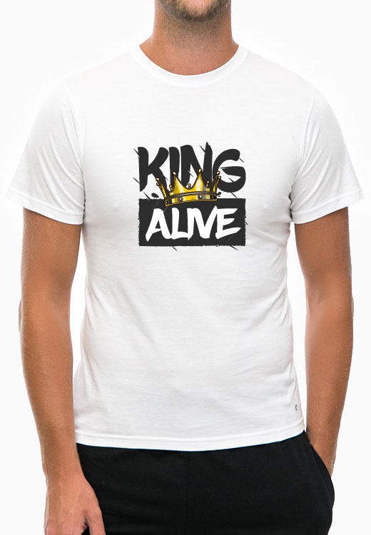 

Футболка унисекс NoBrand King Alive белая L, Белый, King Alive White