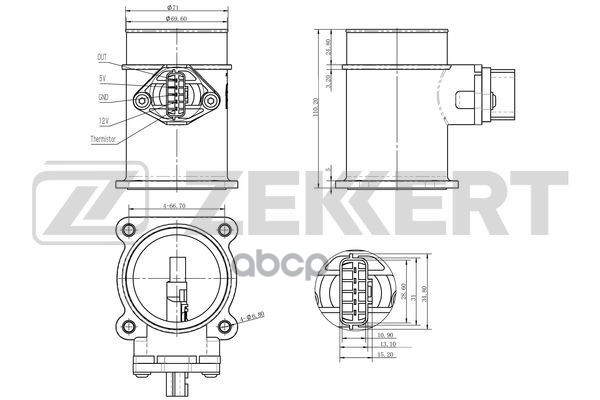 

ZEKKERT SE1017 Датчик расхода воздуха ZEKKERT SE1017 Nissan Almera 00-, Almera Tino 00-, P