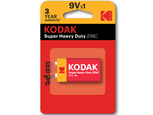 

Батарейка "KODAK" 6F22-1BL HEAVY DUTY (K9VHZ-1B) (10/50/5200)