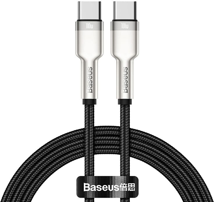 фото Кабель baseus cafule (catjk-c01) usb type c 100w 1m (black)