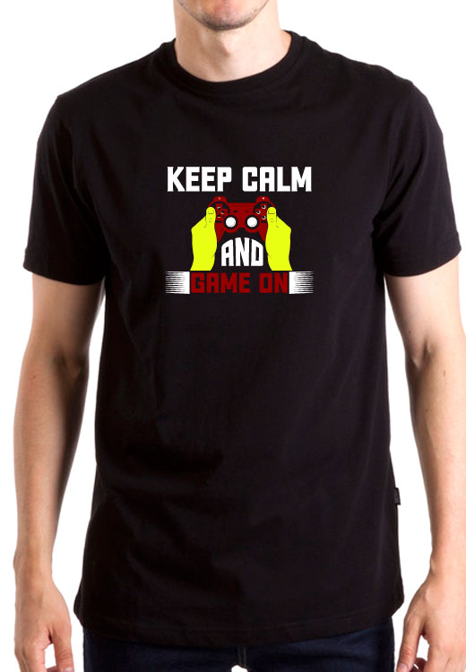 

Футболка унисекс NoBrand Keep Calm And Game черная L, Черный, Keep Calm And Game