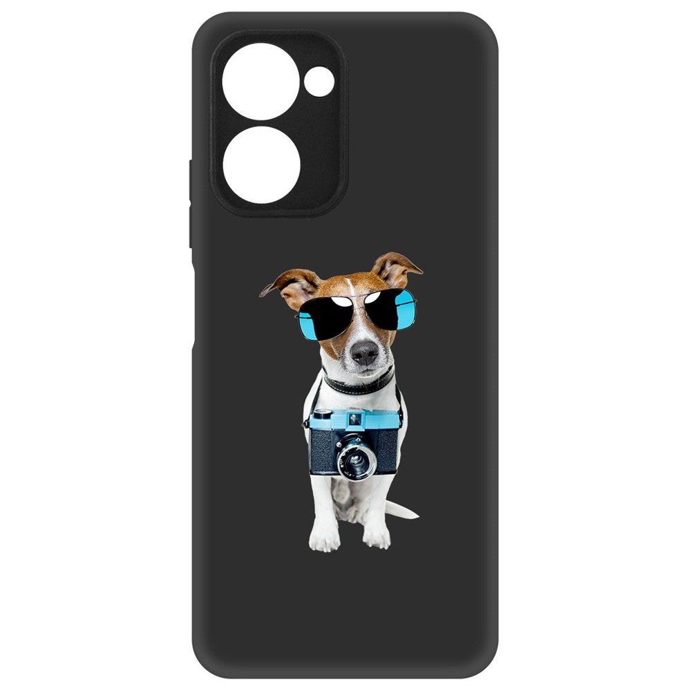 

Чехол-накладка Krutoff Soft Case Пес-турист для Realme C33 2023 черный