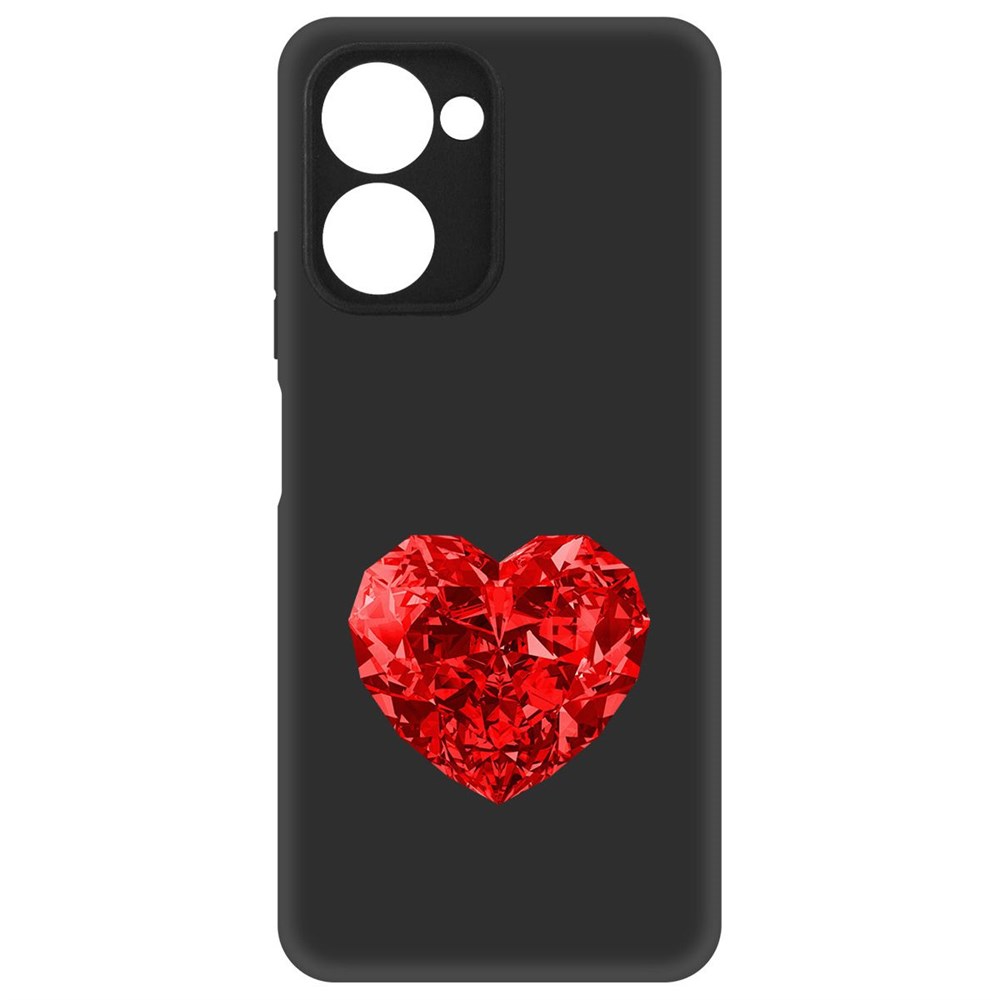 

Чехол-накладка Krutoff Soft Case Рубиновое сердце для Realme C33 2023 черный