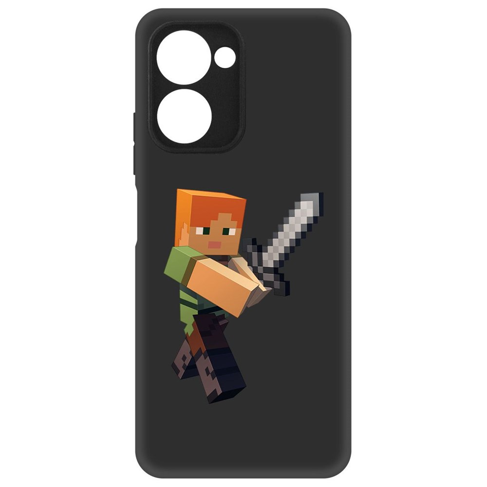 

Чехол-накладка Krutoff Soft Case Minecraft-Алекс для Realme C33 2023 черный
