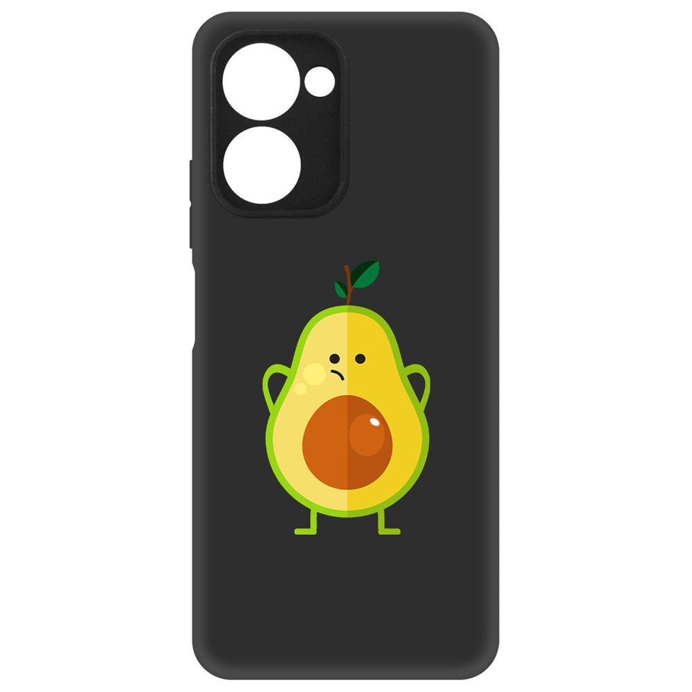 Чехол-накладка Krutoff Soft Case Авокадо Недоумевающий для Realme C33 2023 черный